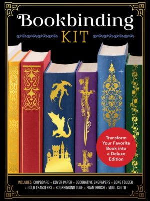 Bookbinding Kit : Transform Your Favorite Book into a Deluxe Edition - Includes: Chipboard, Cover Paper, Decorative Endpapers, Bone Folder, Gold Transfers, Bookbinding Glue, Foam Brush, Mull Cloth by Carestio, Amanda