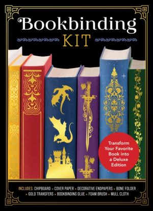 Bookbinding Kit : Transform Your Favorite Book into a Deluxe Edition - Includes: Chipboard, Cover Paper, Decorative Endpapers, Bone Folder, Gold Transfers, Bookbinding Glue, Foam Brush, Mull Cloth by Carestio, Amanda