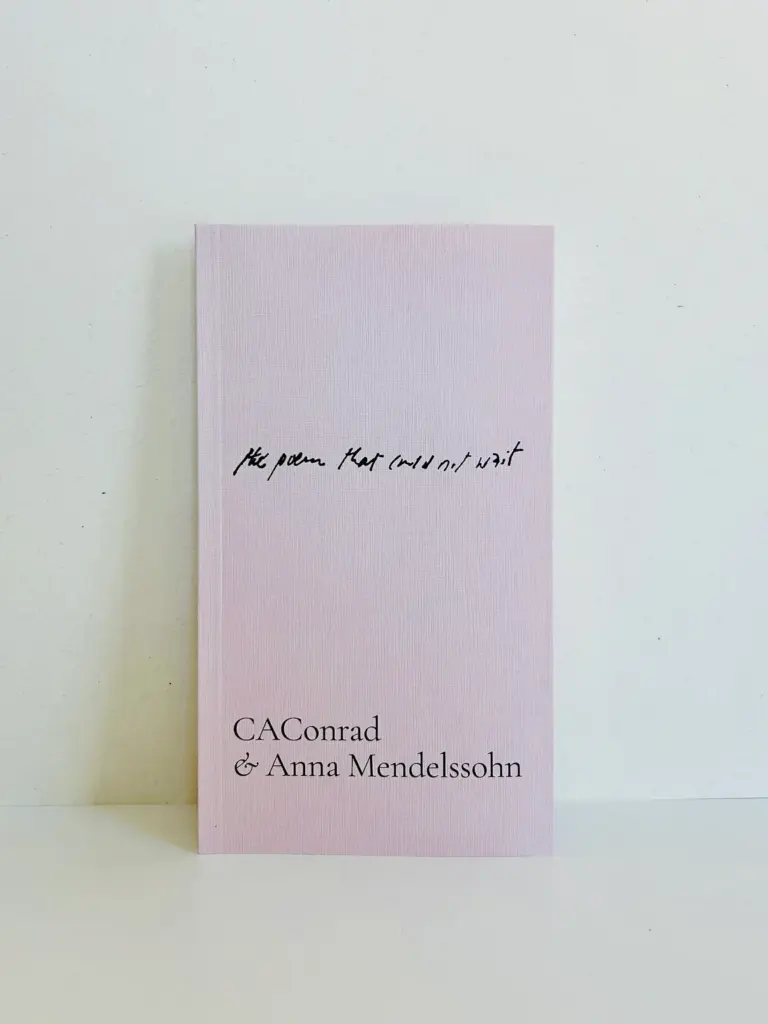 CAConrad and Anna Mendelssohn: the poem that could not wait